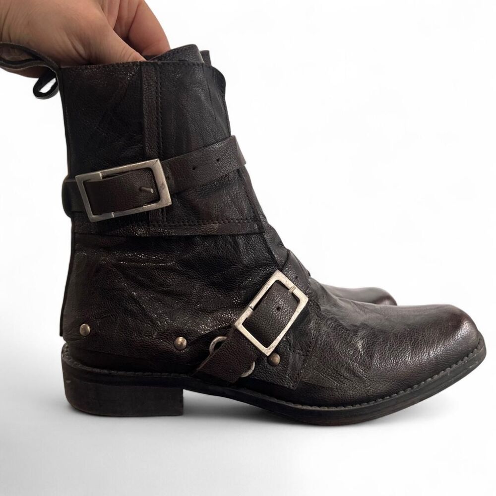 Boho Western Free People Outsiders Leather Moto Boots